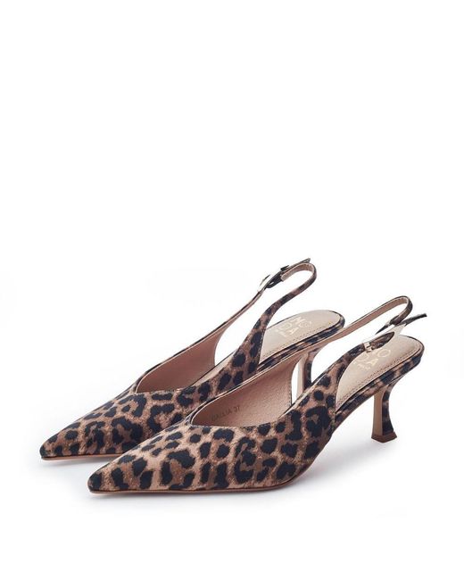 Moda In Pelle Blue Gallia Leopard Satin