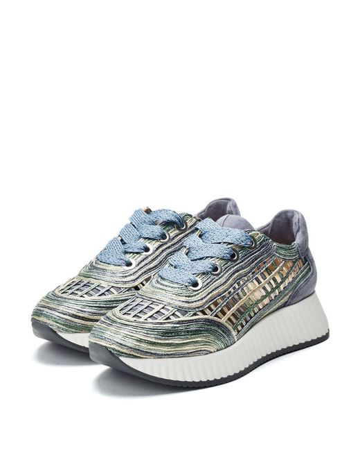 Moda In Pelle Blue Bassia Denim Raffia
