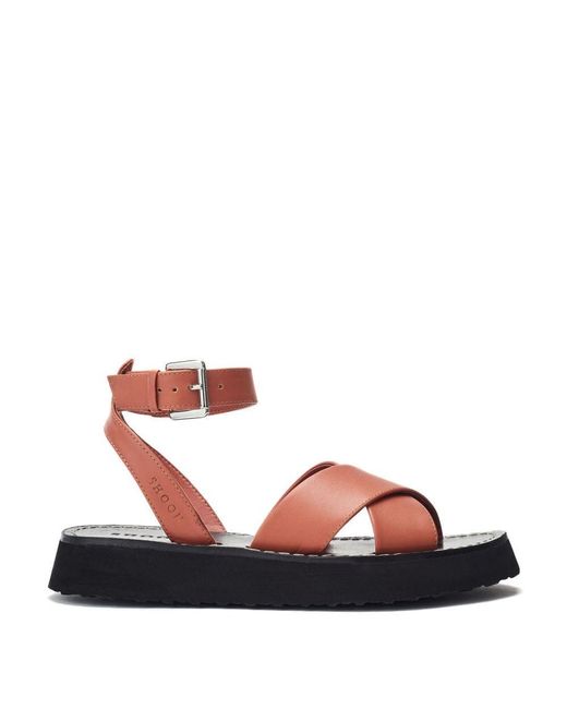 Shoon Red Sh Larise Dark- Leather