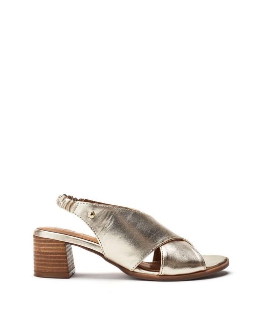 Moda In Pelle Metallic Prinia Champagne Leather
