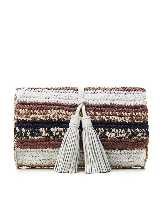 Moda In Pelle Elba Clutch Black Raffia Lyst UK