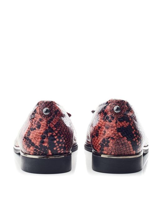 Moda In Pelle Red Fronton Snake Print