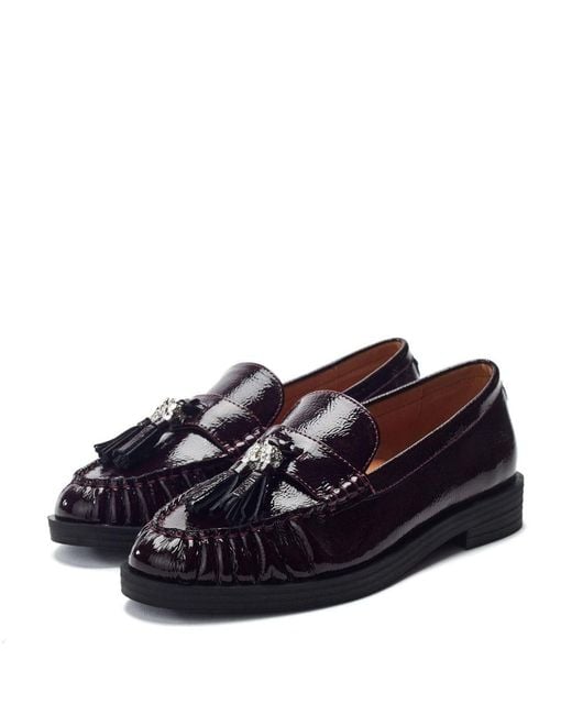 Moda In Pelle Blue Fura Burgundy Patent Leather