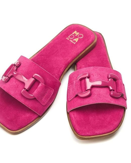 Moda In Pelle Pink Olayo Raspberry Suede