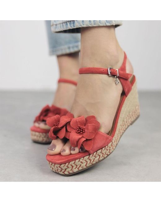 Moda In Pelle Red Mistee Suede