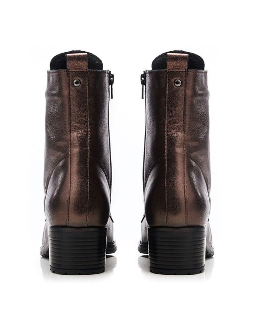 Moda In Pelle Brown Bezzie Pewter Leather
