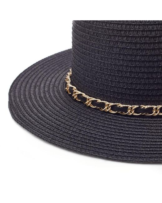 Moda In Pelle Blue Portofino Hat Black Textile