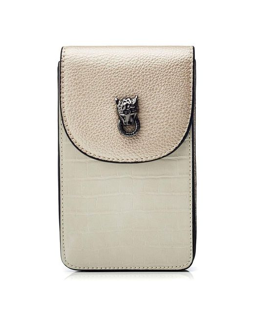 Moda In Pelle Gray Buzby Bag Taupe Patent Mocc Croc