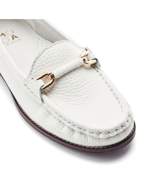 Moda In Pelle White Emella Leather