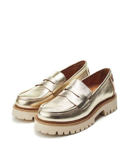 Moda In Pelle Natural B.winston Gold Leather