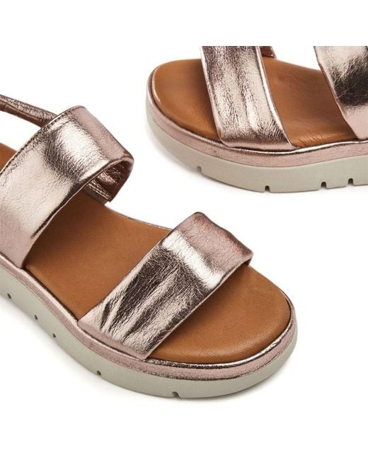 Moda In Pelle Brown Netty Pewter Leather