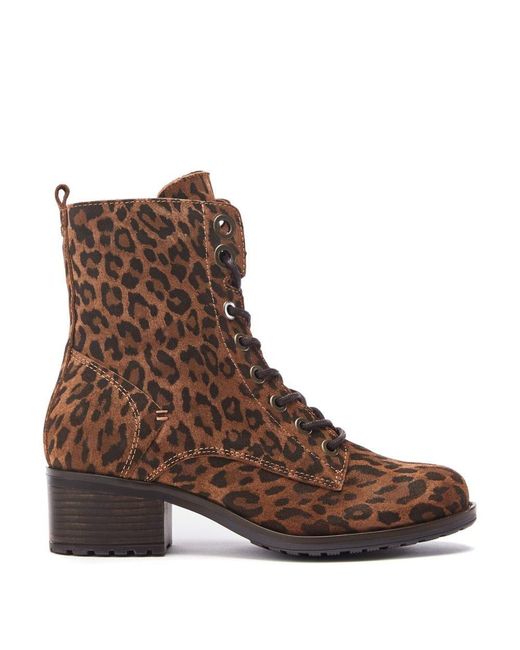 Moda In Pelle Brown Bezzie Dark Leopard Suede