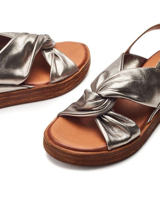 Moda In Pelle Brown Kalmia Pewter Leather