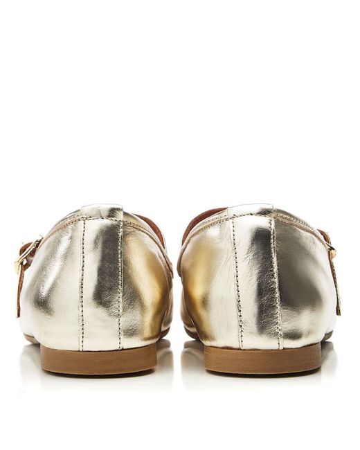 Moda In Pelle Natural B.ballet Gold Leather