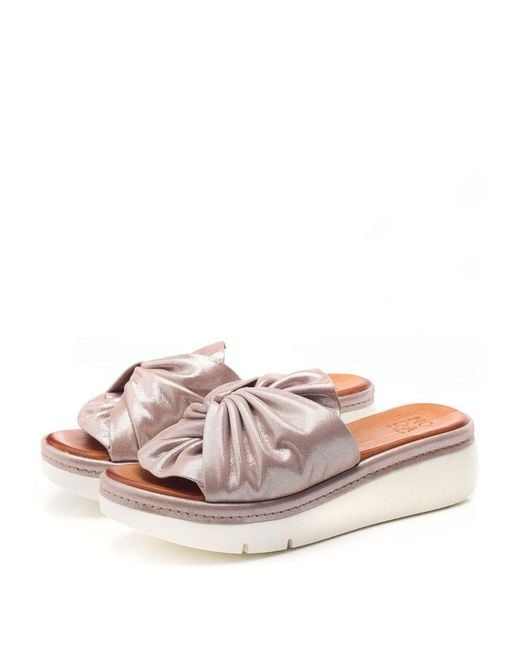 Moda In Pelle Pink Ollin Rose Gold Leather