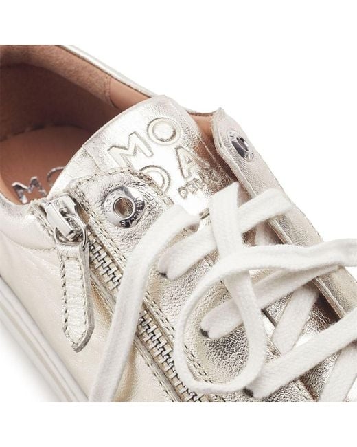 Moda In Pelle Gray Federika Champagne Leather