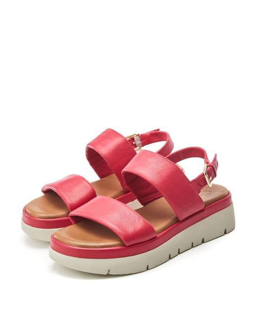 Moda In Pelle Red Netty Raspberry Leather