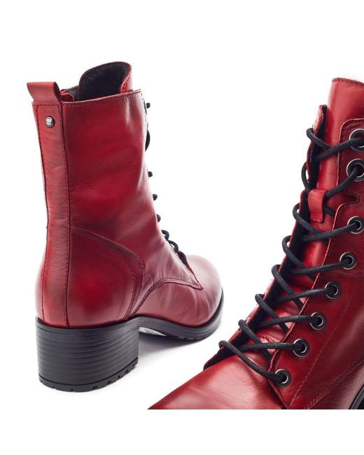 Moda In Pelle Red Bezzie Dark Leather