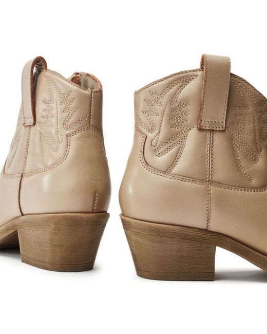 Moda In Pelle Brown Bracknell Cream Leather