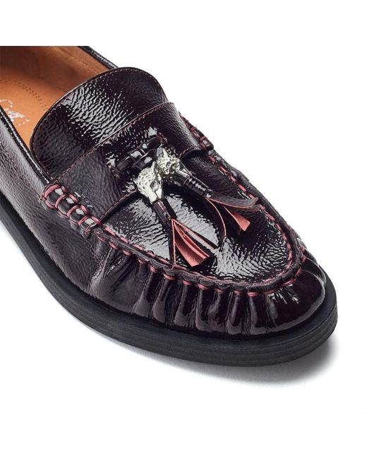 Moda In Pelle Blue Fura Burgundy Patent Leather
