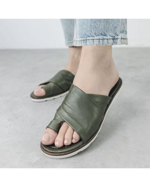 Shoon Green Sh Malmo Khaki Leather