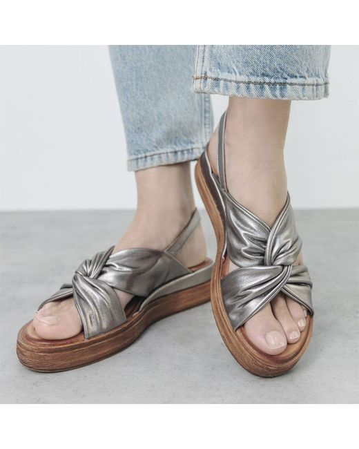 Moda In Pelle Brown Kalmia Pewter Leather