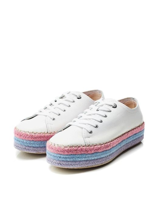 Moda In Pelle Braidee White - Lilac Leather