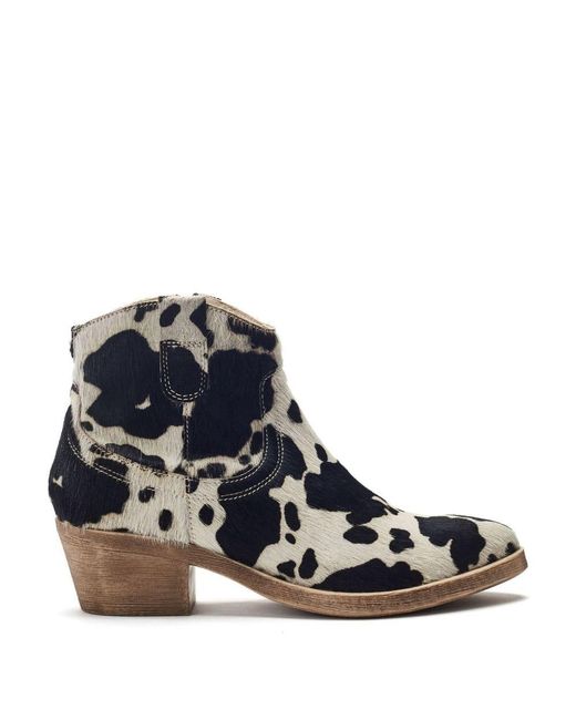Moda In Pelle Blue Ovaline Cow Print Pony Hair