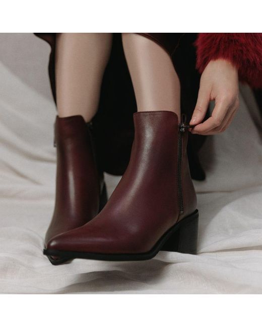 Moda In Pelle Purple Perth Burgundy Leather