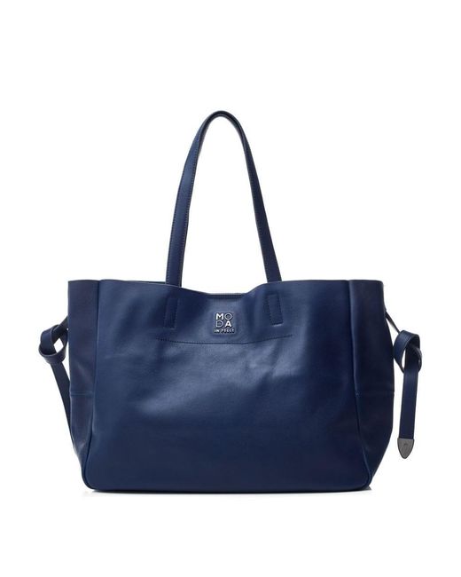 Moda In Pelle Blue Indiana Bag Navy Leather