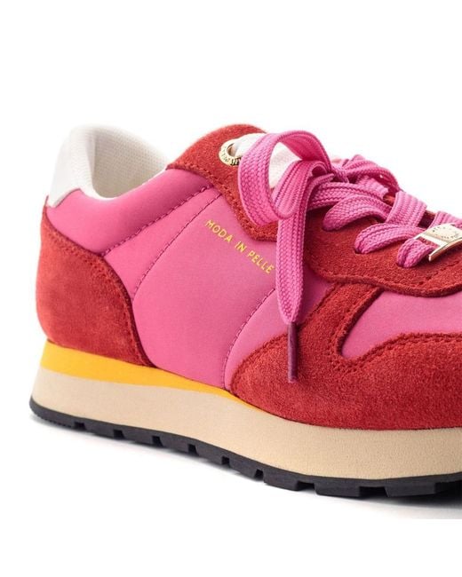 Moda In Pelle Pink Billiee Fuschia Suede