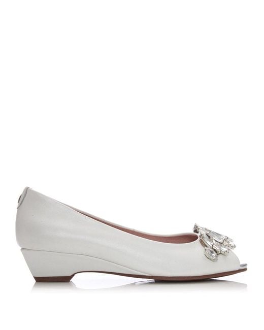 Moda In Pelle Metallic Gabista Ivory Leather