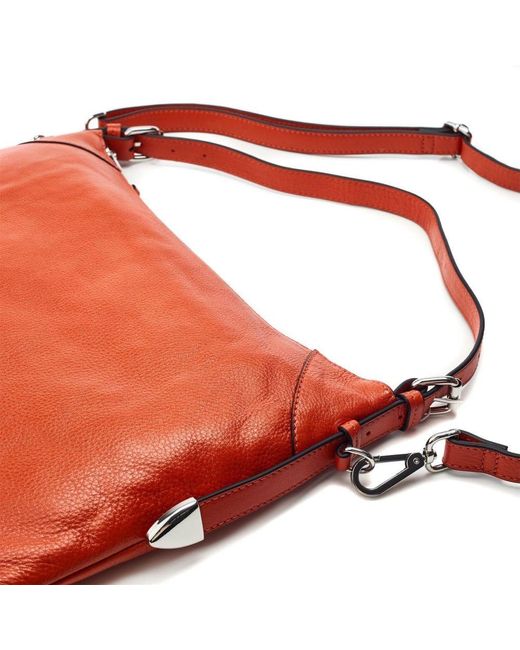 Moda In Pelle Red Jasmine Bag Orange Leather