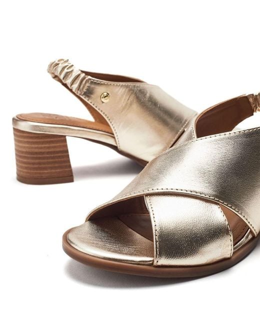 Moda In Pelle Metallic Prinia Champagne Leather
