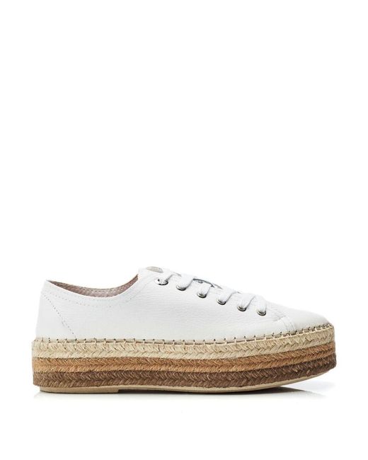 Moda In Pelle Braidee White Taupe Leather