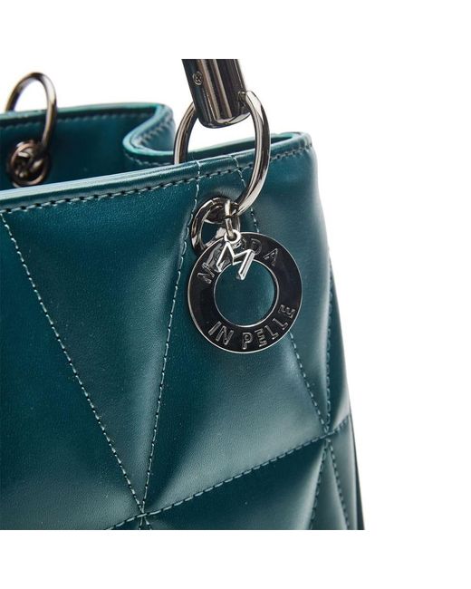 Moda In Pelle Blue Mal Bag Teal Patent