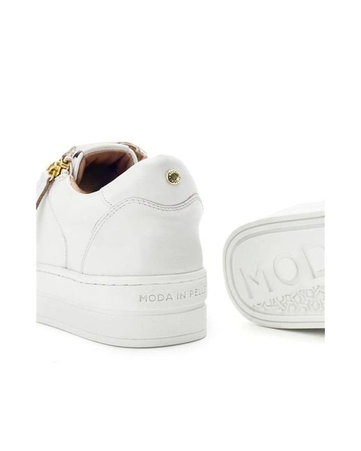 Moda In Pelle White Abbee Leather