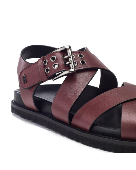 Shoon Brown Sh Liner Burgundy Leather