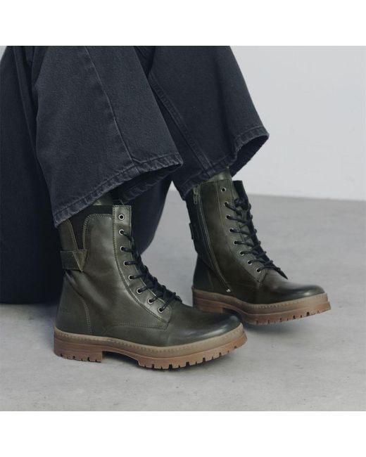 Shoon Blue Sh Odcombe Khaki Leather