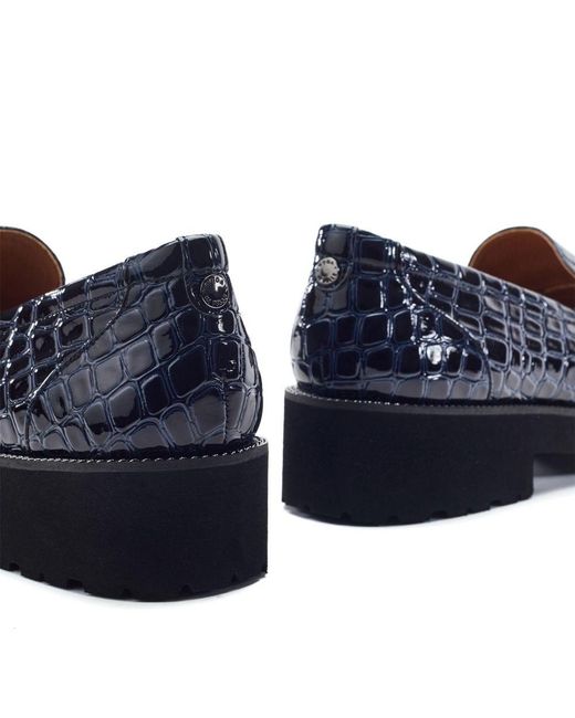 Moda In Pelle Blue Egoma Patent Mocc Croc
