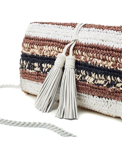 Moda In Pelle Elba Clutch Black Raffia