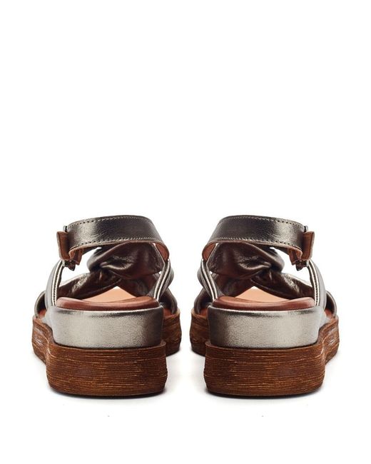 Moda In Pelle Brown Kalmia Pewter Leather