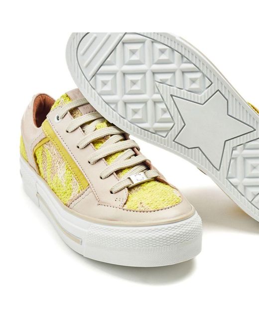 Moda In Pelle Yellow Button Textile