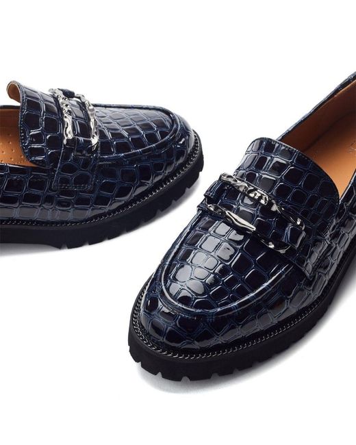 Moda In Pelle Blue Egoma Patent Mocc Croc