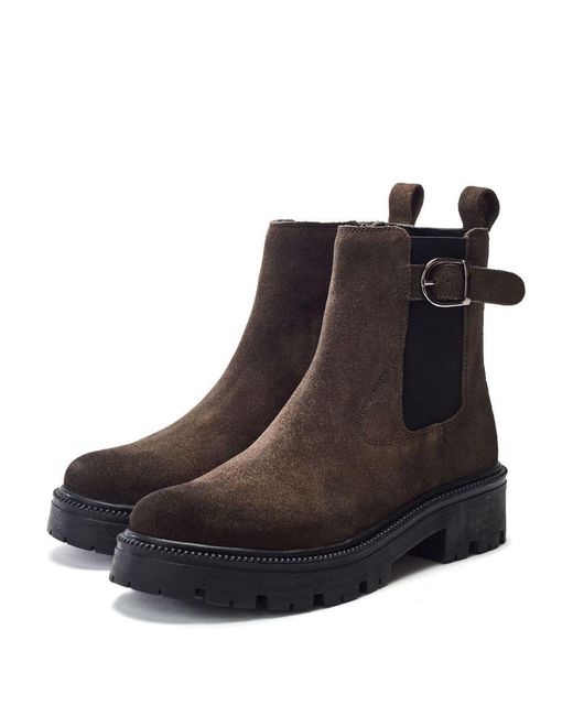 M By Moda Blue Ovalie Taupe Suede