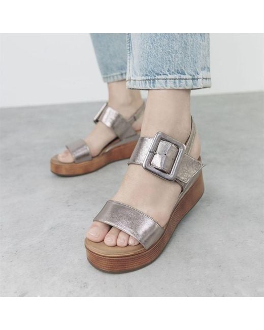 Moda In Pelle Brown Mazus Pewter Leather