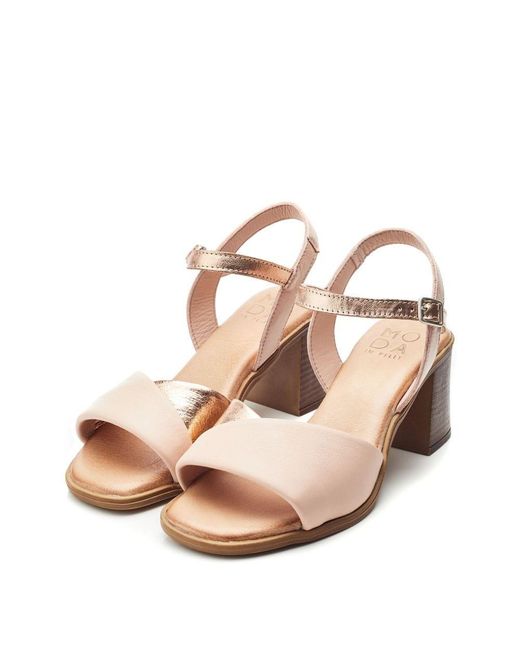 Moda In Pelle Pink Lanie Cameo Leather