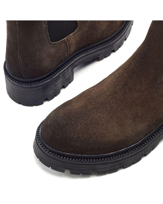 M By Moda Blue Ovalie Taupe Suede