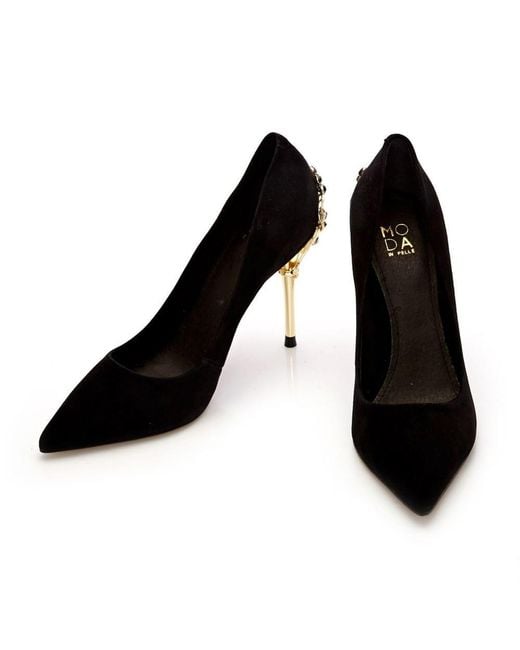 Moda In Pelle Black Illari Suede