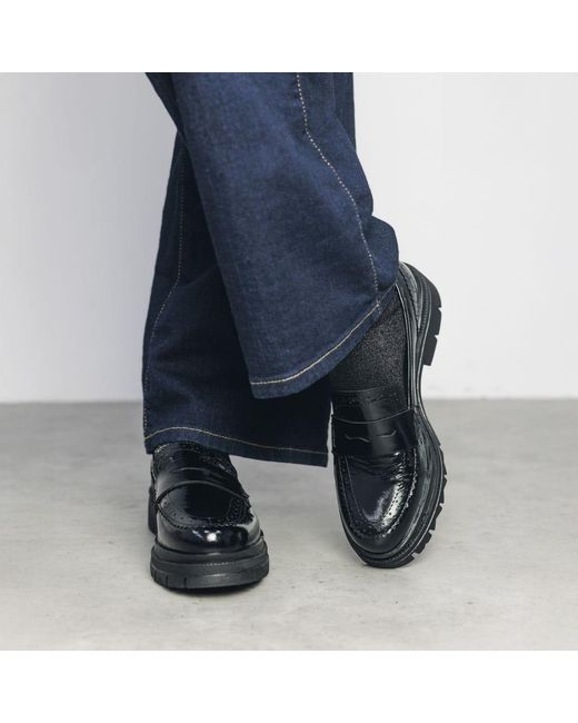 Moda In Pelle Blue Fabri Patent Leather